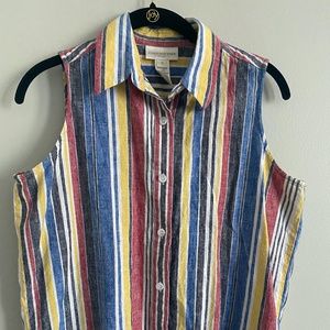 Size 6 Sleeveless Linen Top